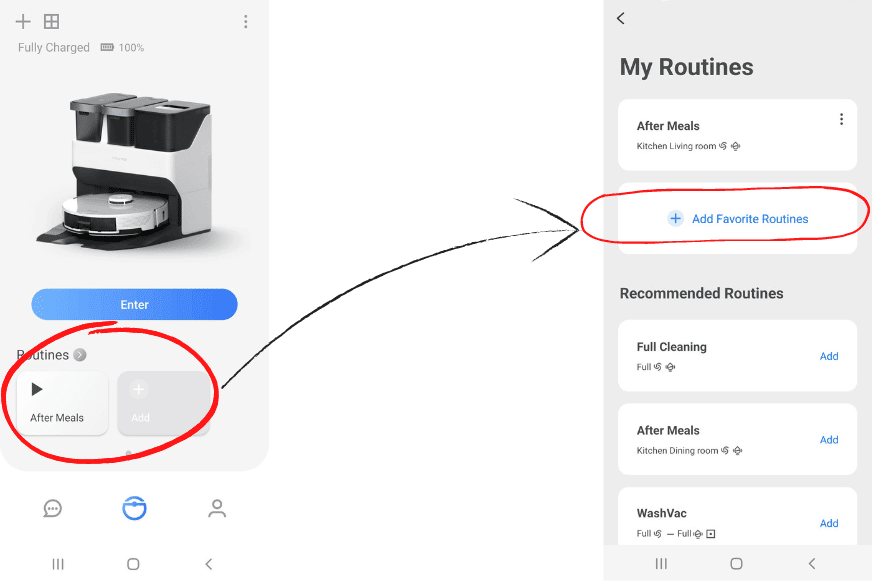 Eine Reinigungsroutine wird in der Roborock S7 Pro Ultra App eingestellt
